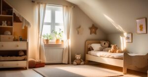 Łóżko pod oknem w pokoju dziecięcym: ustawić dla dobrego snu?