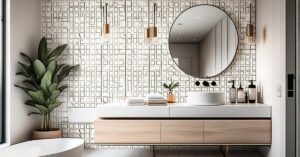 Łazienka z tapetą aranżacje: modne wnętrze, efektowna fototapeta!